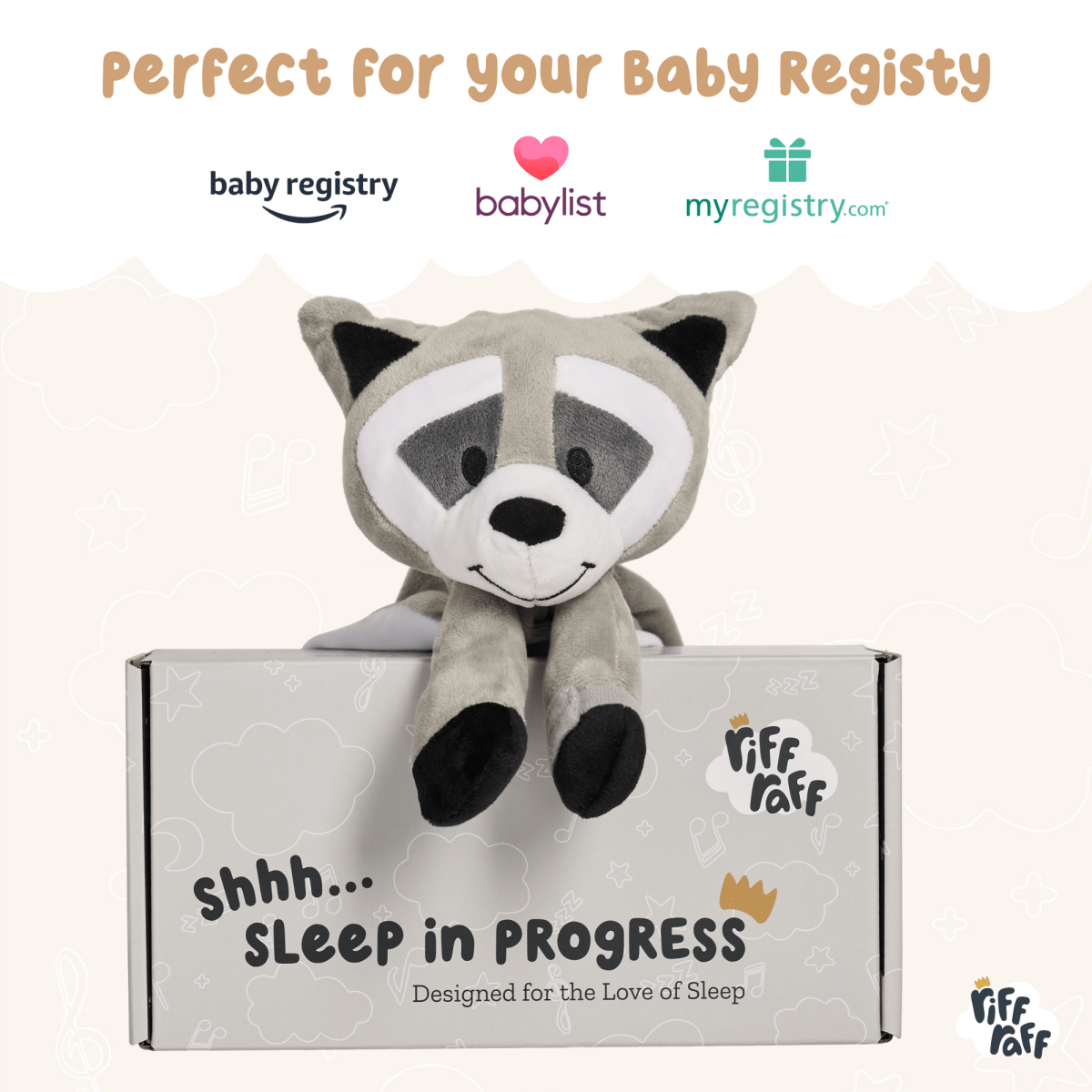 Sleep Toy - Bandit The Raccoon - Riff Raff Baby US