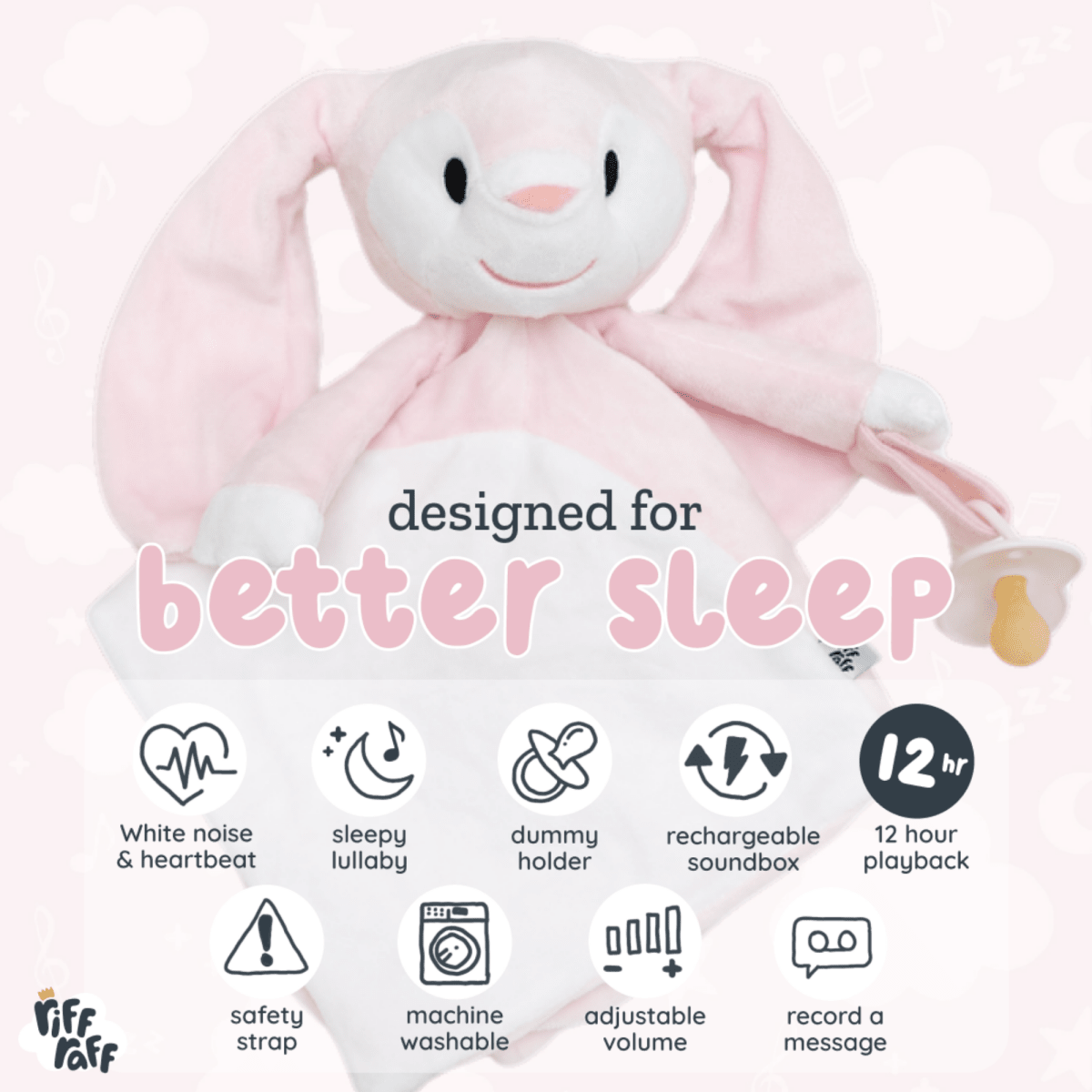 Sleep Toy - Blush the Bunny - Riff Raff Baby US